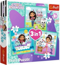 Puzzle 3w1 Koci domek Gabi 3+ Trefl