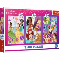 Puzzle 3x80 Księżniczki Disney Przyjaciółki Trefl