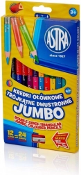Astra Trójkątne Dwustronne Kredki Jumbo 24 Kolory