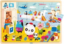 DJECO drewniane puzzle lotnisko 35 elementów