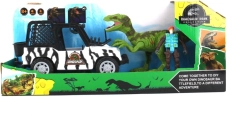 Zestaw dinozaurów z samochodem