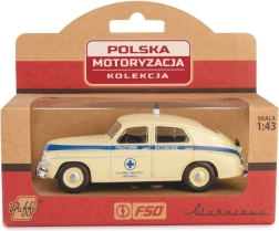 Jeżdżący model PRL Warszawa sanitka 1:43