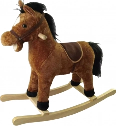 Koń na biegunach brązowy 71 × 28 × 65 cm