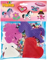 Koraliki do prasowania HAMA Midi – 3000 szt. i 4 podkładki