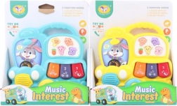 Dziecięce pianinko w kształcie autobusu z odgłosami zwierzątek