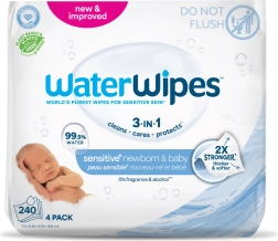 WaterWipes chusteczki nawilżane Newborn & Baby 3w1, 4× 60 szt. (240 szt.)