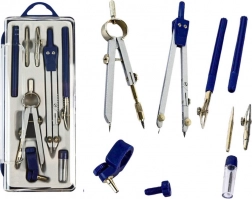 Zestaw cyrkli geometrycznych z organizerem, 9 szt.