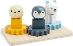 Drewniana tablica motoryczna z arktycznymi zwierzętami