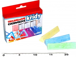 Trójkątne kolorowe kredy chodnikowe, 6 szt.