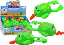 Nakręcana kąpielowa zabawka pływająca żaba – zielona