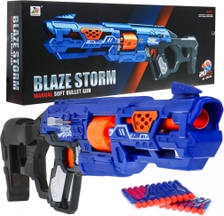 Manualny blaster dla dzieci BLAZE STORM 8+ z zamkiem i 20 piankowymi nabojami