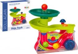 Kolorowa fontanna ze zjeżdżalnią dla piłeczek z dźwiękami