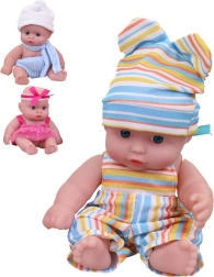 MaDe lalka niemowlęca w sukience 17 cm, mix wzorów - 1 sztuka