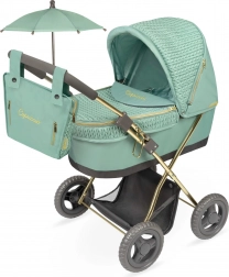 Składany wózek dla lalek z parasolką i torbą Capriccio 60 cm