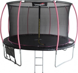 Trampolina ogrodowa LEANSPORT 14 ft czarno-różowa
