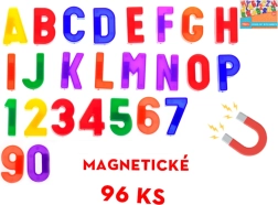Zestaw magnetycznych liter i cyfr 96 szt.