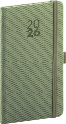 Kieszonkowy terminarz w kolorze oliwkowym Diamante 2026