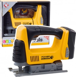 Dziecięca interaktywna wyrzynarka z efektami świetlnymi żółta