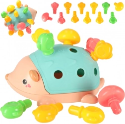 Jeżyk sensoryczny Montessori z wyjmowanymi kołeczkami – niebieski