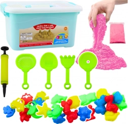 Zestaw magicznego piasku różowego 3 kg z akcesoriami