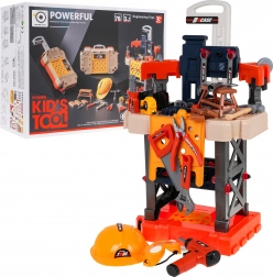 Dziecięcy warsztat 3w1 z kuferkiem i wkrętarką akumulatorową, 78 elementów