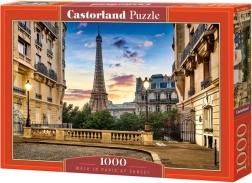 Puzzle 1000 sztuk Spacer po Paryżu o zachodzie słońca