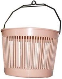 Okrągły koszyk na klamerki z oczkiem 20 × 15 cm, plastik, mix kolorów
