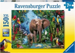 Ravensburger puzzle Słonie w oazie 150 elementów