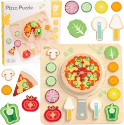 CLASSIC WORLD Drewniana pizza do krojenia, puzzle 22 elementów