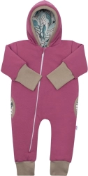 Ocieplany wiosenny kombinezon z kapturem New Baby Spring różowo-fioletowy