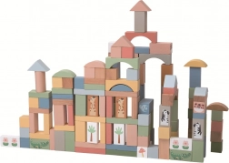 Drewniane pastelowe klocki Safari 120 szt.