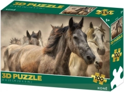 Puzzle 3D – konie, 100 elementów