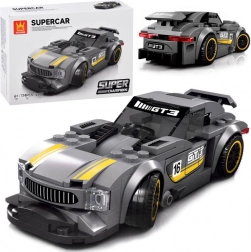 Techniczna układanka sportowy samochód srebrny 174 elementów z naklejkami