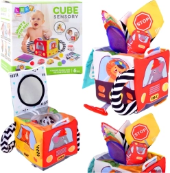 Miękka kostka sensoryczna z autkami i znakami drogowymi z bezpiecznym lusterkiem