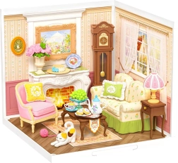 Miniaturowy domek Piąta herbata – DIY drewniany model 3D z LED