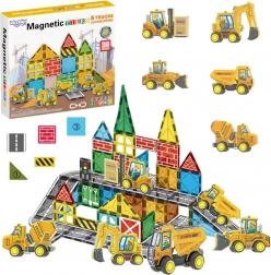 Woopie magnetyczne klocki konstrukcyjne z maszynami budowlanymi, 30 elementów