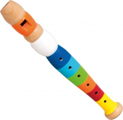 Kolorowy drewniany flet dla dzieci