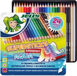 Akwarelowe kredki JOLLY Supersticks Aqua 24 szt. w metalowym pudełku