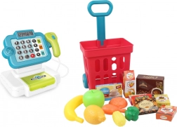 Kasa sklepowa z wózkiem na zakupy ze świetlnymi i dźwiękowymi efektami