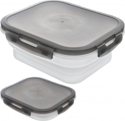 Składany silikonowy pojemnik na żywność z pokrywką i uszczelką 1 l