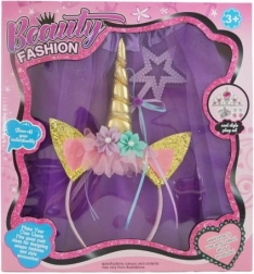 Dziecięcy zestaw kostiumowy Jednorożec – spódniczka tutu, opaska i różdżka