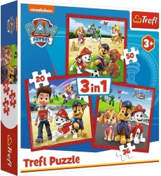 Puzzle 3 w 1 PAW PATROL Wesołe pieski Trefl