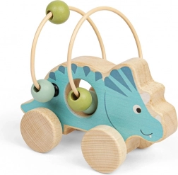Triceratops na kółkach z koralikowym labiryntem