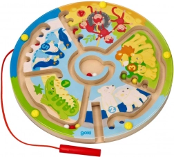 GOKI drewniany magnetyczny labirynt Zoo