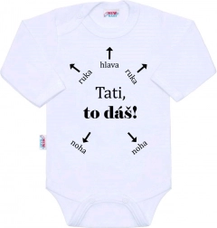 Niemowlęce body z długim rękawem New Baby Tato, dasz radę!