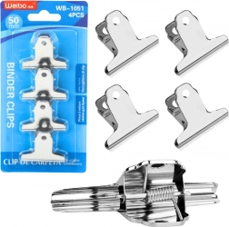 Zestaw metalowych klipsów biurowych 50 mm – 4 szt.