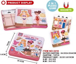 Metalowy magnetyczny zestaw dla małej stylistki 2w1