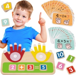 Drewniana zabawka edukacyjna Tooky Toy do nauki liczenia na palcach