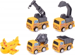 Zestaw Małych Maszyn Budowlanych i Samolotów z Mechanizmem naciągania