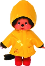 Monchhichi chłopiec w żółtym płaszczu przeciwdeszczowym 20 cm